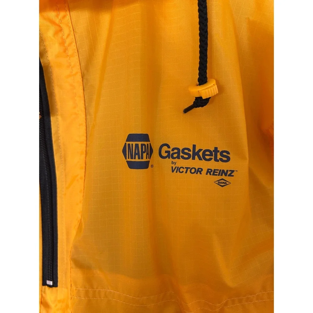 Vintage Imagine Sportswear NAPA Gaskets Windbreaker Yellow Anorak Jacket Large